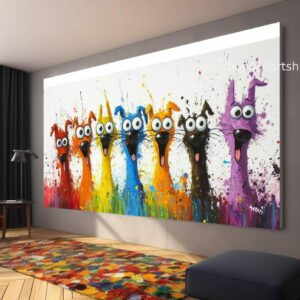 Hunde-Kollektion, Wandbild „Liebe Hunde“, Leinwandbild, modernes Bild für Wohnzimmer und Büro t5121