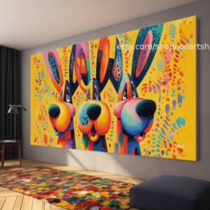Hunde-Kollektion, Wandbild „Liebe Hunde“, Leinwandbild, modernes Bild für Wohnzimmer und Büro t5184