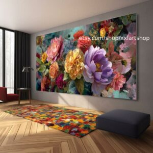 Vera Medici „Flüstern des Gartens“ Blumengemälde, farbenfrohe Blumenwandkunst, Vintage-Gartendekoration, strukturierte Blütenkunst, romantisch t11122