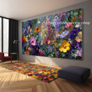 Vera Medici „Flüstern des Gartens“ Blumengemälde, farbenfrohe Blumenwandkunst, Vintage-Gartendekoration, strukturierte Blütenkunst, romantisch t111219