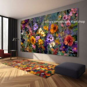 Vera Medici „Flüstern des Gartens“ Blumengemälde, farbenfrohe Blumenwandkunst, Vintage-Gartendekoration, strukturierte Blütenkunst, romantisch t111218