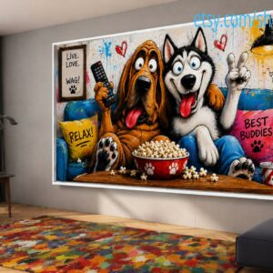 Hunde-Kollektion, Wandbild „Liebe Hunde“, Leinwandbild, modernes Bild für Wohnzimmer und Büro c100101