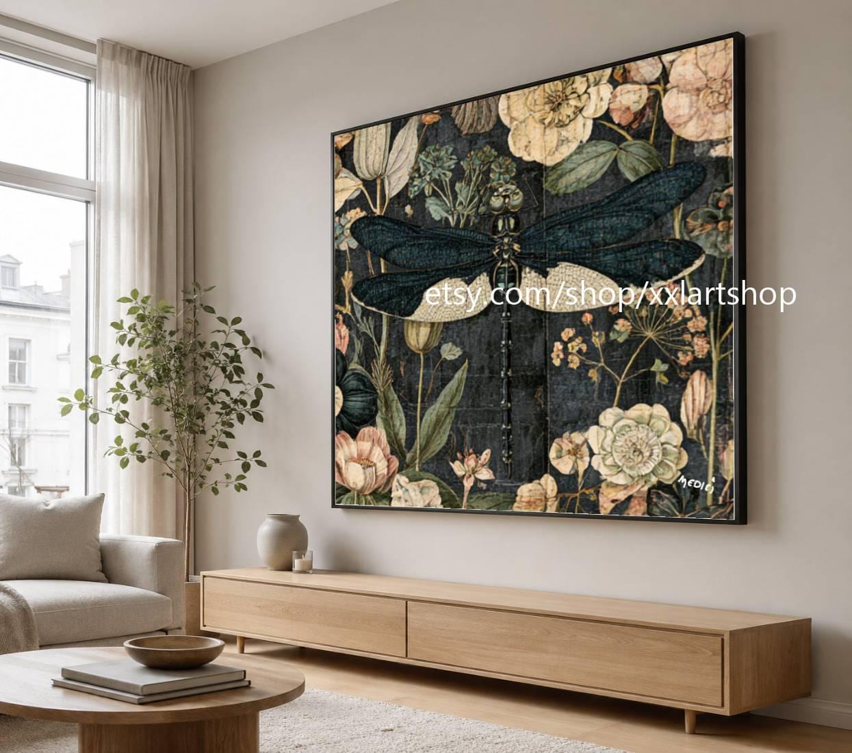 XXLART Landschaftswandbild von Vera Medici, Acryl, handbemalt, auf Keilrahmen, gerollt oder gerahmt, di02
