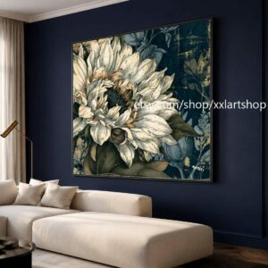 XXL Sonnenblumen-Acryl-Leinwandbild, handgemalt, Vera Medici Landschaftsbild di18