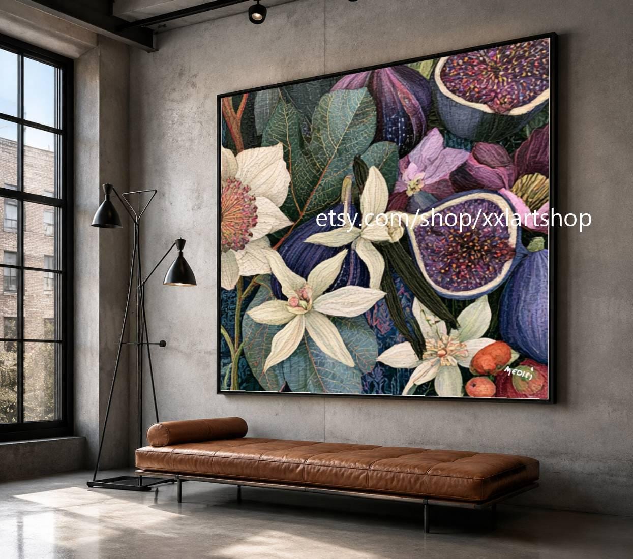 XXLART Landschaftswandbild von Vera Medici, Acryl, handbemalt, auf Keilrahmen, gerollt oder gerahmt, di28