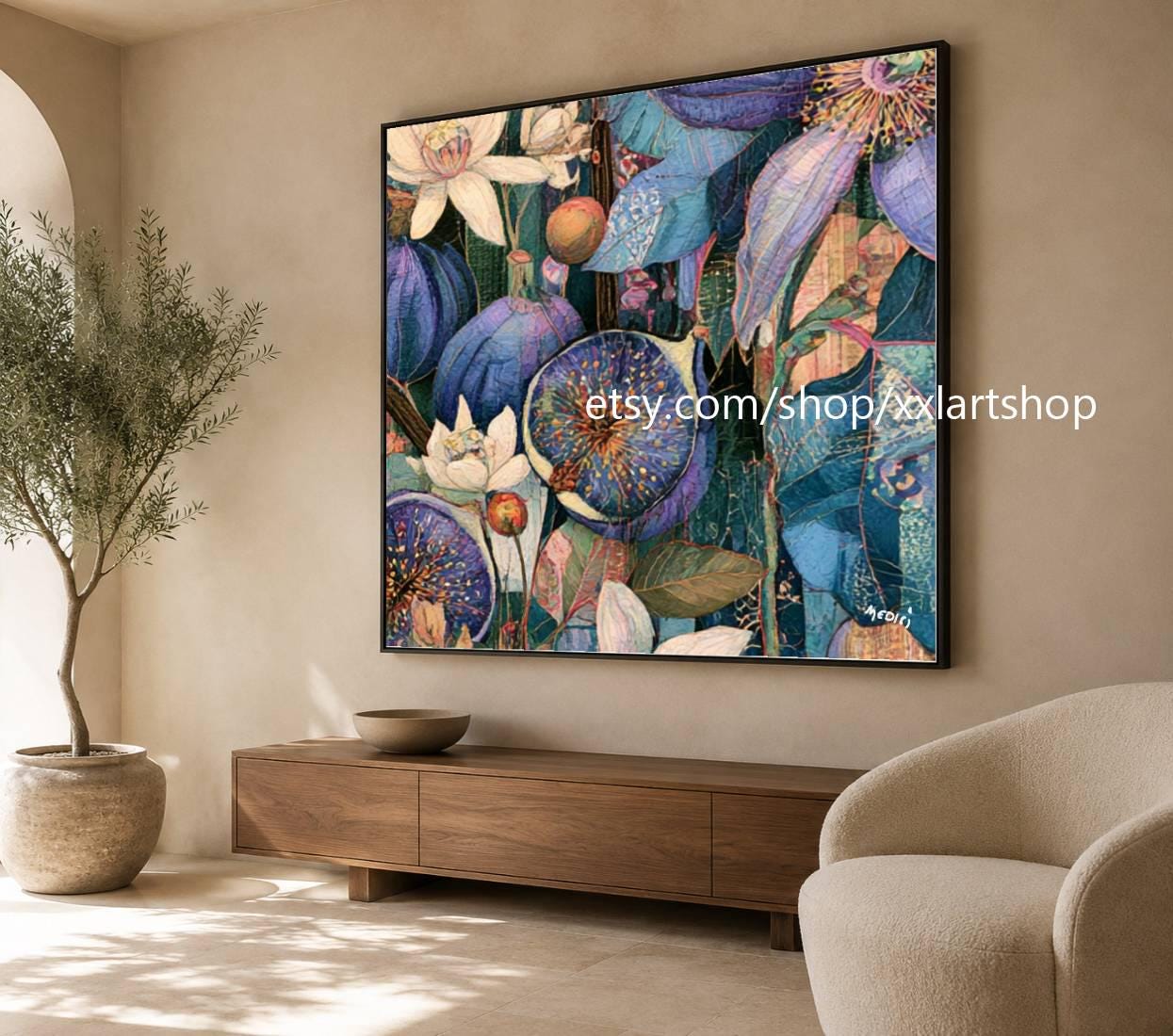 XXLART Landschaftswandbild von Vera Medici, Acryl, handbemalt, auf Keilrahmen, gerollt oder gerahmt, di29 – Bild 6