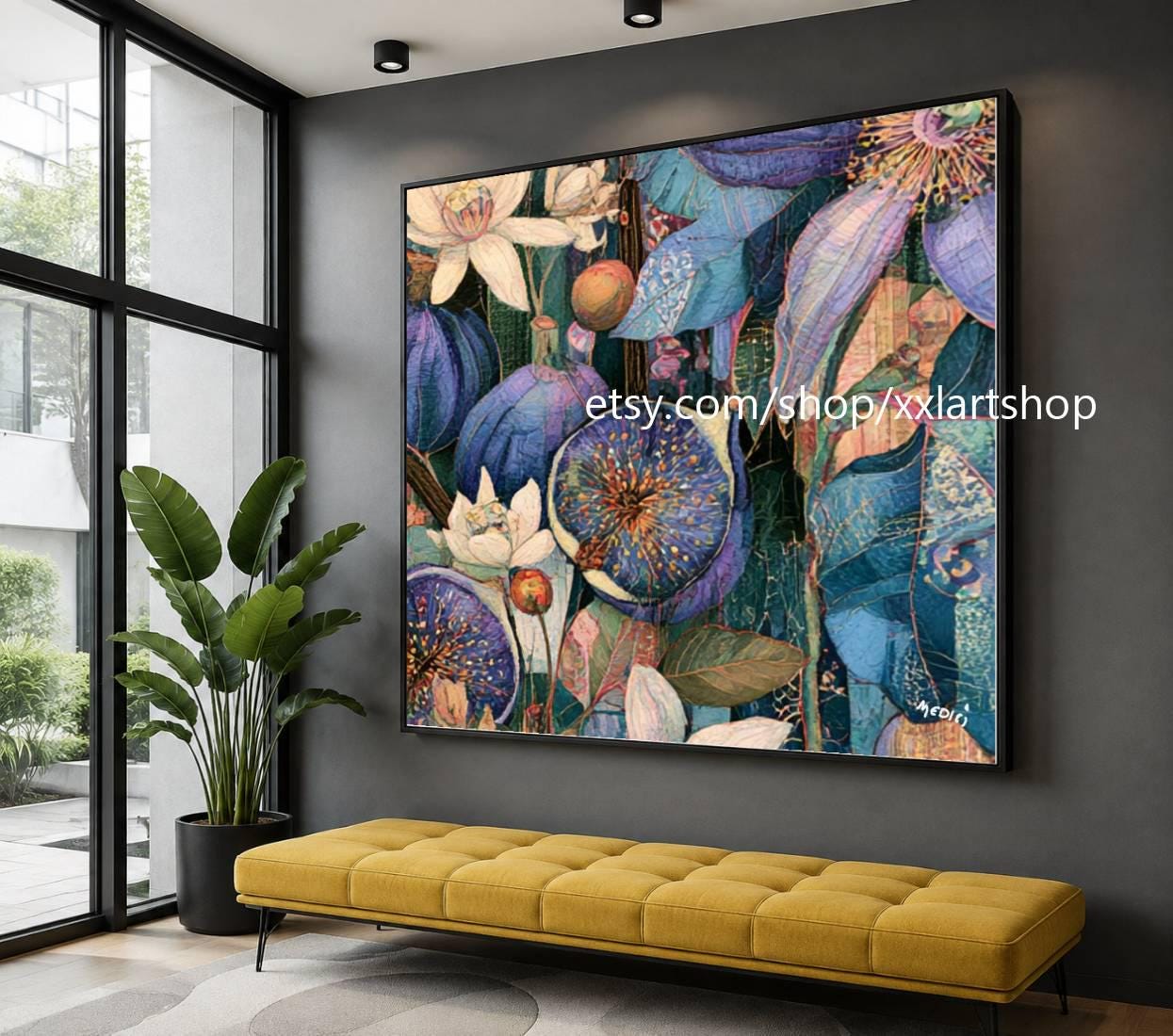 XXLART Landschaftswandbild von Vera Medici, Acryl, handbemalt, auf Keilrahmen, gerollt oder gerahmt, di29 – Bild 5