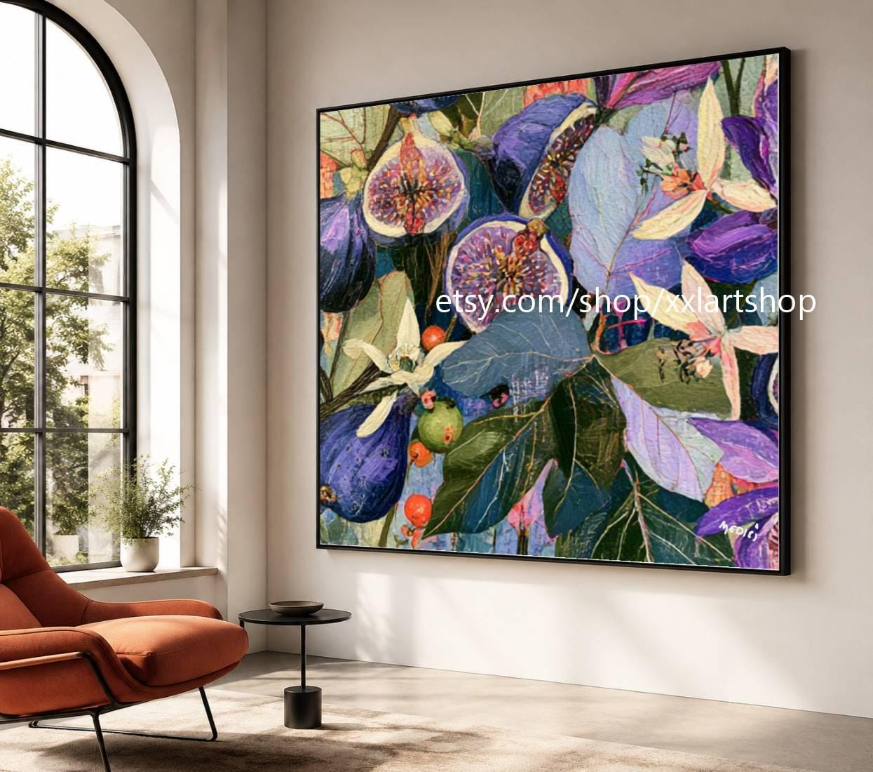 XXLART Landschaftswandbild von Vera Medici, Acryl, handbemalt, auf Keilrahmen, gerollt oder gerahmt, di30