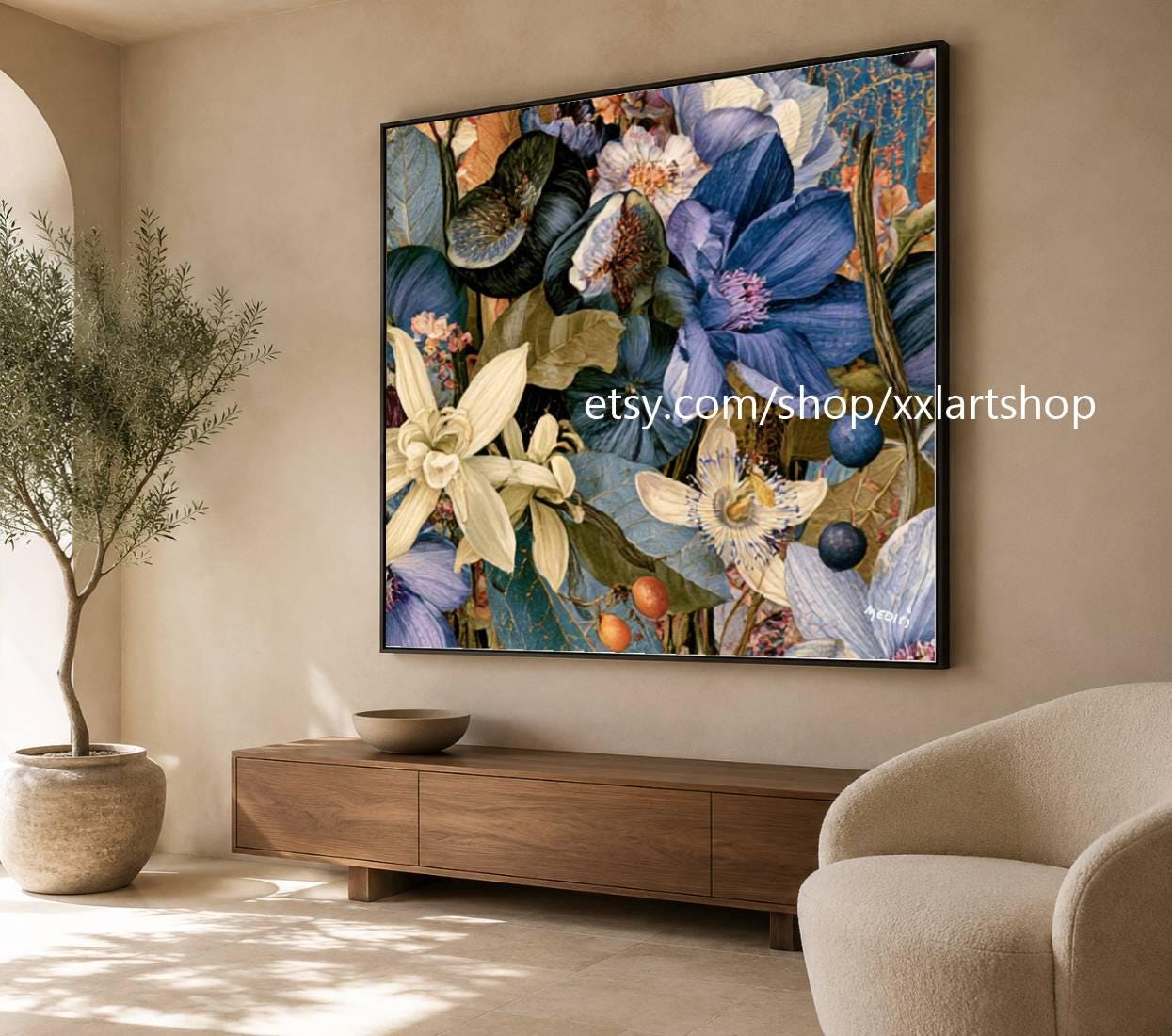 XXLART Landschaftswandbild von Vera Medici, Acryl, handbemalt, auf Keilrahmen, gerollt oder gerahmt (di33) – Bild 5