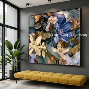 XXLART Landschaftswandbild von Vera Medici, Acryl, handbemalt, auf Keilrahmen, gerollt oder gerahmt (di33)