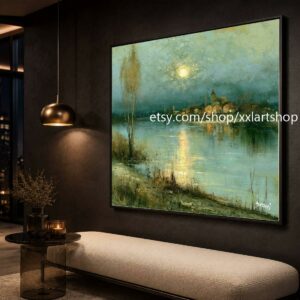XXLART Landschaftswandbild von Vera Medici, Acryl, handbemalt, auf Keilrahmen, gerollt oder gerahmt, di42
