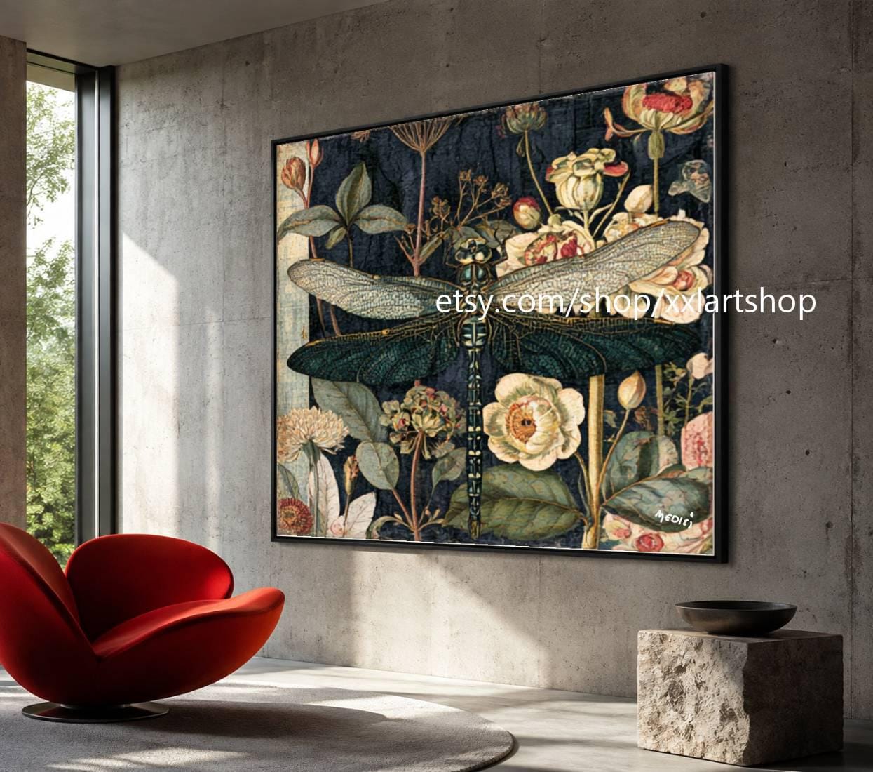 XXLART Landschaftswandbild von Vera Medici, Acryl, handbemalt, auf Keilrahmen, gerollt oder gerahmt, di07