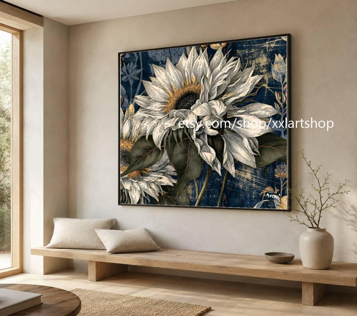 XXLART Landschaftswandbild von Vera Medici, Acryl, handbemalt, auf Keilrahmen, gerollt oder gerahmt, di15 – Bild 8