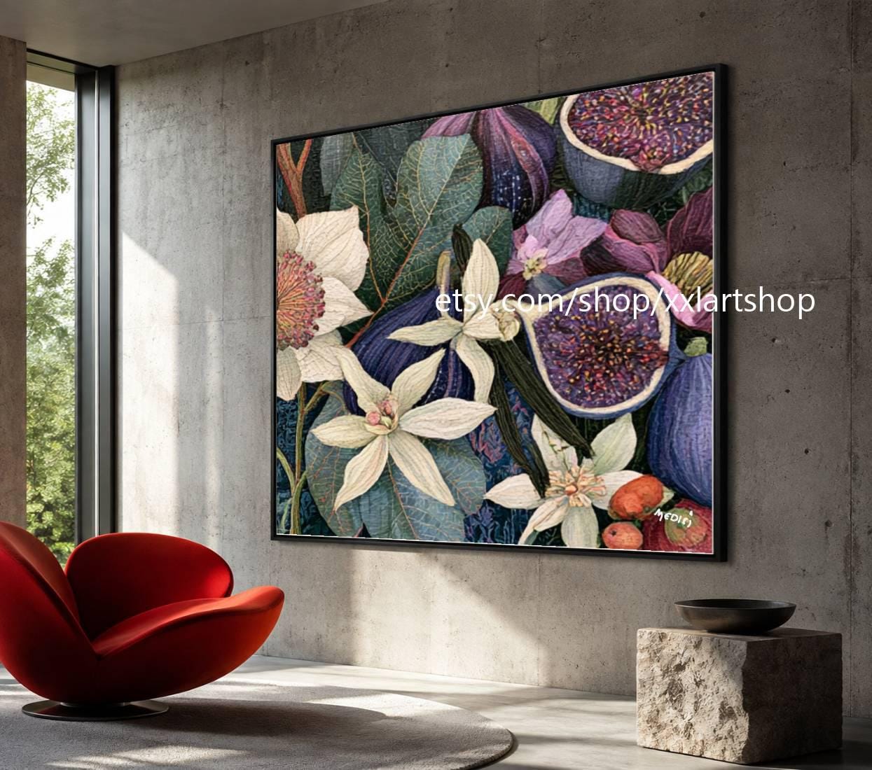 XXLART Landschaftswandbild von Vera Medici, Acryl, handbemalt, auf Keilrahmen, gerollt oder gerahmt, di28 – Bild 8