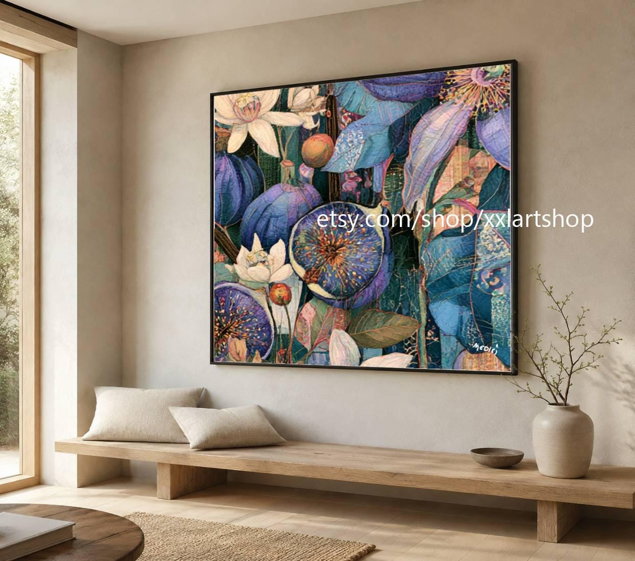 XXLART Landschaftswandbild von Vera Medici, Acryl, handbemalt, auf Keilrahmen, gerollt oder gerahmt, di29 – Bild 9
