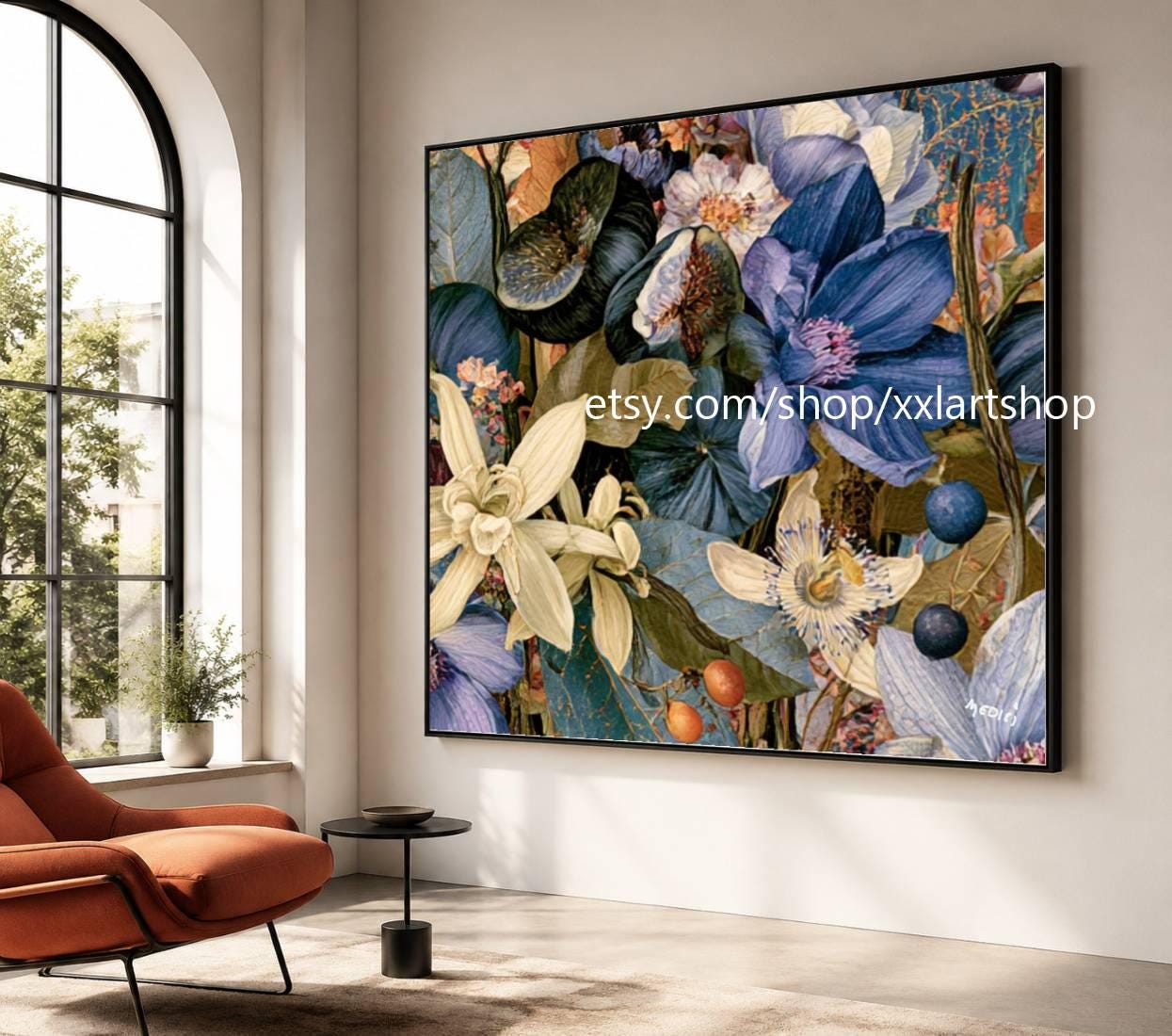 XXLART Landschaftswandbild von Vera Medici, Acryl, handbemalt, auf Keilrahmen, gerollt oder gerahmt (di33) – Bild 9