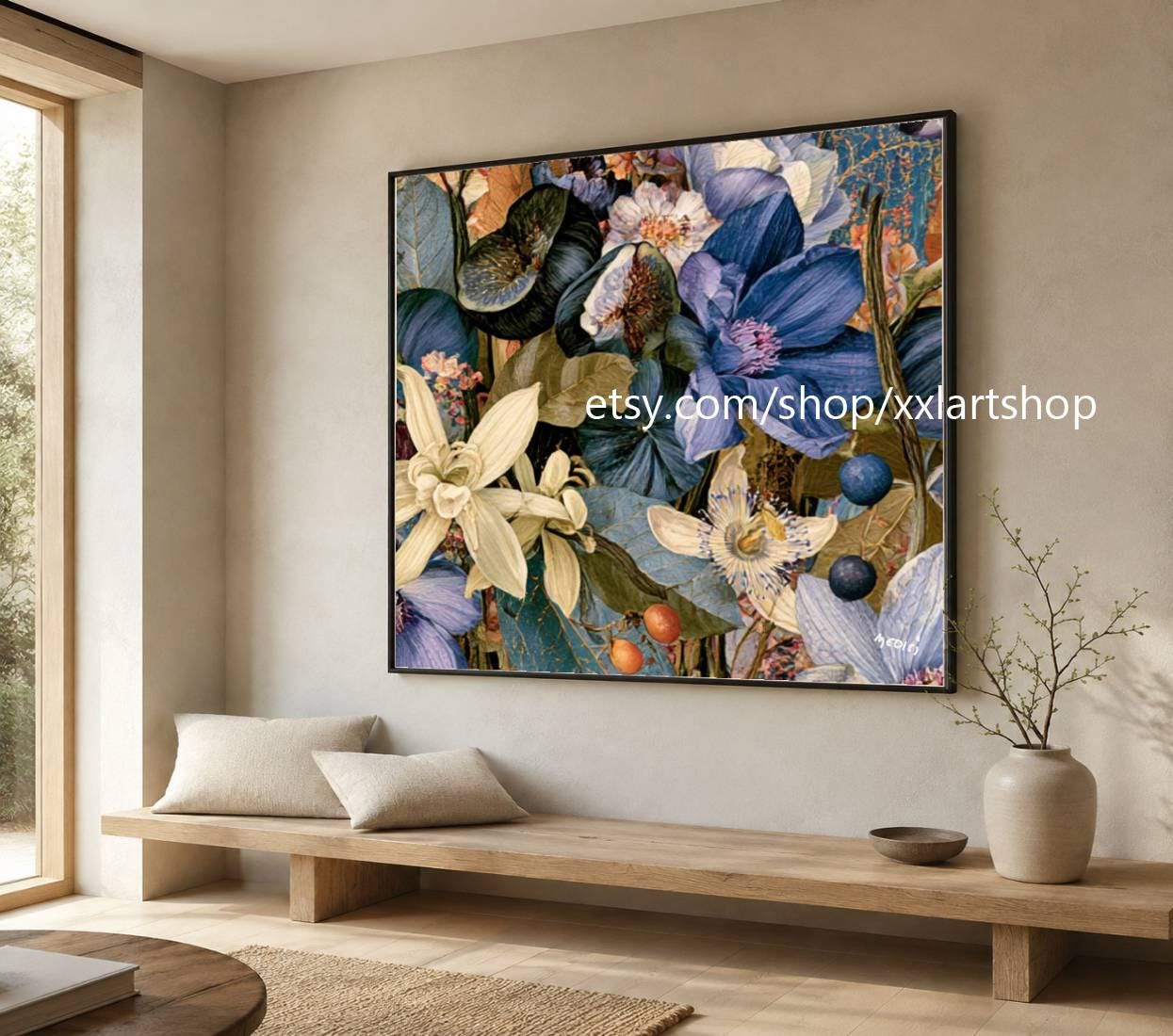 XXLART Landschaftswandbild von Vera Medici, Acryl, handbemalt, auf Keilrahmen, gerollt oder gerahmt (di33) – Bild 7