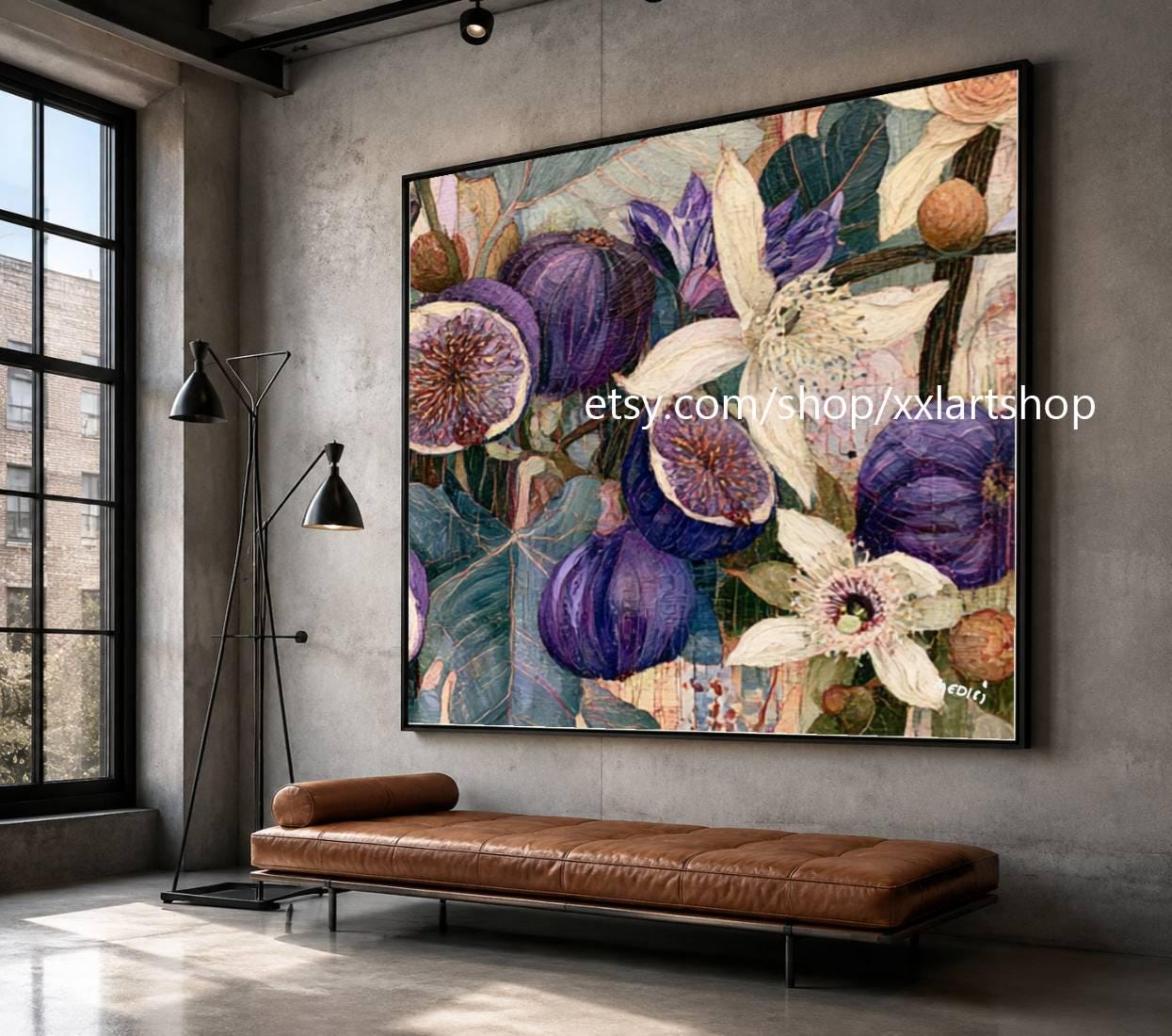 XXLART Landschaftswandbild von Vera Medici, Acryl, handbemalt, auf Keilrahmen, gerollt oder gerahmt, di34
